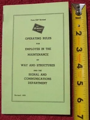 1969 Milwaukee Road Railway Operating Rules Maintenance Way Signal Comm Dept RR • $2.99