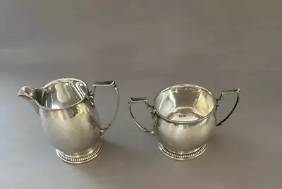 Vintage Sterling Silver Mappin & Webb Sheffield Open Sugar Bowl And Creamer Set • $550