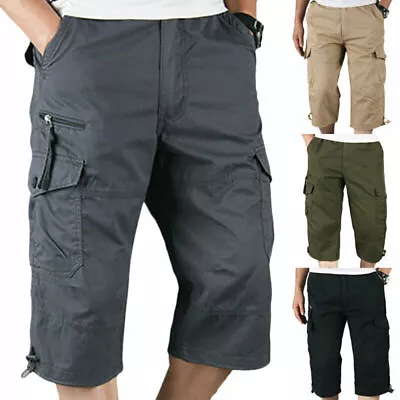 Men Casual 3/4 Long Length Shorts Cargo Combat Three Quarter Pants Bottoms New~ • $37.48