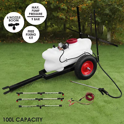 Quad ATV Sprayer Trailer Electric 100L 12V Tank Boom Hand Lance Agricultural • £399.99