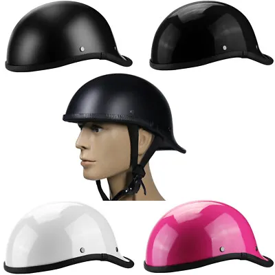 Retro Motorcycle Half Helmet Skull Cap Scooter Chopper Cafe Racer Helmet M/L/XL • $90.57