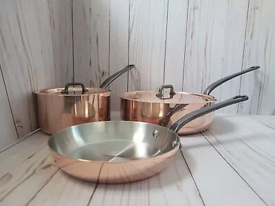 New Mauviel 1830 M'200 M'150 5-piece Copper Cookware Set With Cast Iron Handles • $659.99