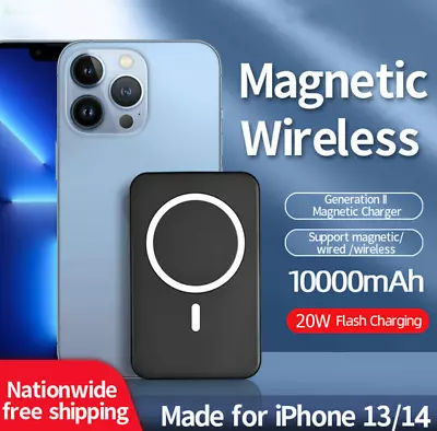 $18.95 • Buy Magnetic Power Bank Wireless Battery Charger For IPhone 15 14 13 12 Pro Max