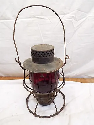 Dietz Vulcan # 89 Pennsylvania Lines Lantern Train Lamp Ruby Red Globe PA RR • $349.99