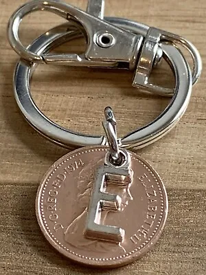 50th Birthday Personalised 1974 Lucky Penny & Charm Keyring Anniversary Gift • £7.99