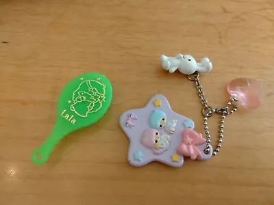 Sanrio Little Twin Stars  Vintage  Mascot Comb Mirror Keychain Set • $13.49