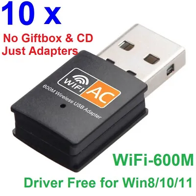 Lot 10 X 600Mbps 2.4/5.8G Dual-Band Mini USB WiFi Wireless Adapters Network Card • $35.99