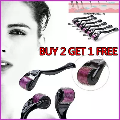 $7.51 • Buy Derma Skin Roller 540 Titanium Micro Needle Anti Ageing Hair Regeneration Growth