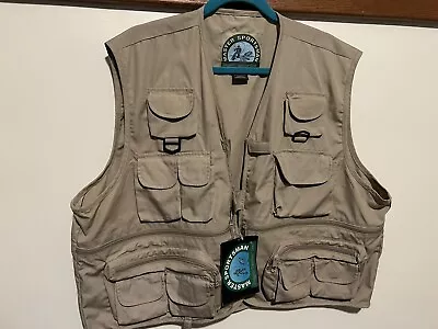 Master Sportsman Khaki Pocket Canvas Hunting/ Fly Fishing Vest Game Mens 2xl • $19.95