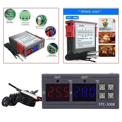 Relay Output 12V STC-3008 Temperature Controller Dual Digital Thermoregulator • $19.26