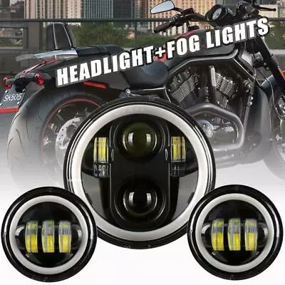 $64.99 • Buy 7  Inch Led Headlight + 4.5  Fog Light For Yamaha V-Star XVS 650 950 1100 1300