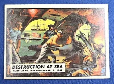 1962 Topps Civil War News - #10  Destruction At Sea  Monitor Vs Merrimac - Ex++ • $19