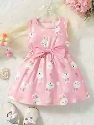 £7.79 • Buy Baby Girls Dress Bunny  Baby Kids Party Dresses Princess Rabbit Bow Sleeveless