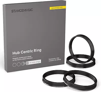 4-Pack Hubcentric Rings 57.1Mm To 66.6Mm-For Audi VW BMW Dodge-Black Poly Carbon • $15.65