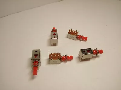 5X Pack Momentary 6 Pins 8 W/Legs Push Button Power Switch Red Reset No Lock KXW • $11.50