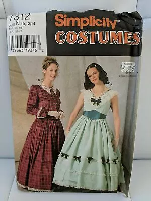 Civil War Dress Jacket Skirt Cape Simplicity 7312 Pattern Sz 10 12 14 Costumes • $12.99