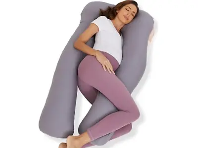 $29.79 • Buy Pregnancy Pillow U Shaped Full Body 57  Maternity Support Pillow Gray