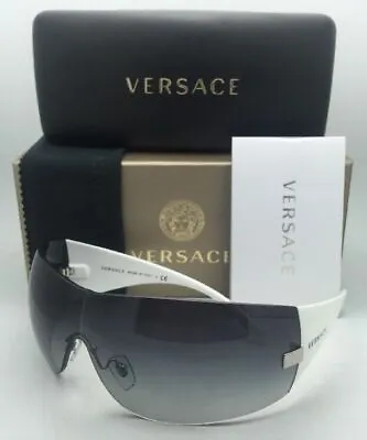 New VERSACE Sunglasses VE 2054 1000/8G 115 Gunmetal & White W/Grey Gradient Lens • $249.95