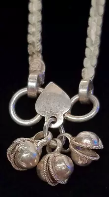 Vintage 925 Sterling Silver Bell Rattle Chain Heart Ankle Bracelet ~ 8.5 GRAMS • $0.99