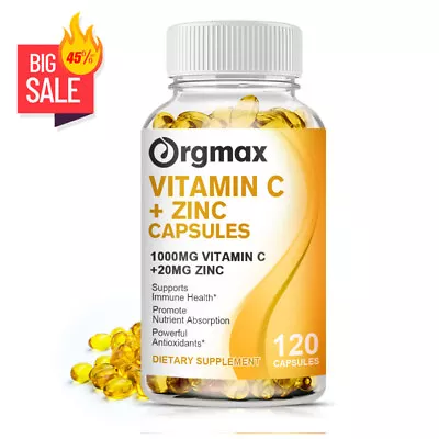 Vitamin C Capsules 1000Mg With Zinc Powerful Immune Support Antioxident Softgels • $12.99