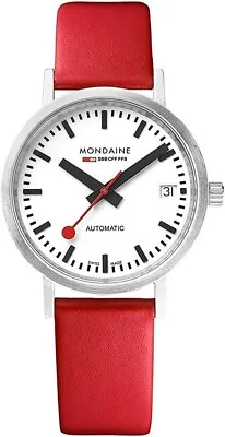 Mondaine Classic 33mm Steel White Dial Automatic Ladies Watch A128.30008.16SBC • $424.95