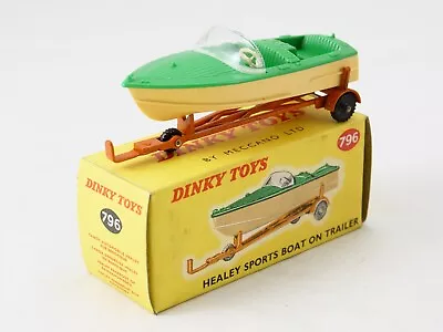 Dinky Toys GB N°796 Healey SPORTS Boat On Trailer Boat New IN Box 1/43 • $150.08