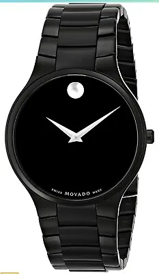 Movado Serio Quartz Black Dial Men's Watch 0607285 • $899