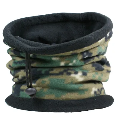 Unisex Soft Fleece Camouflage Neck Warmer Gaiter Hat • £2.14