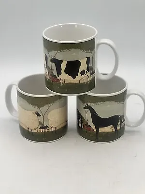 Warren Kimball Vintage 2000 Animal Collection Mug Horse Sheep Cow 3 Piece 10 Oz • $39.19