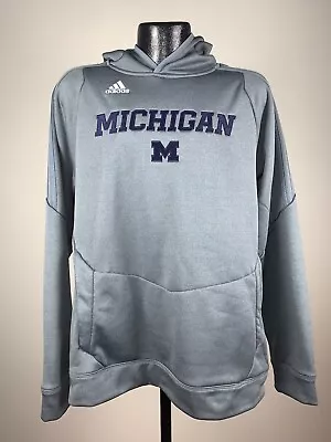 Men's Adidas Michigan Wolverines Gray ADISupreme Climawarm Performance Hoodie XL • $50