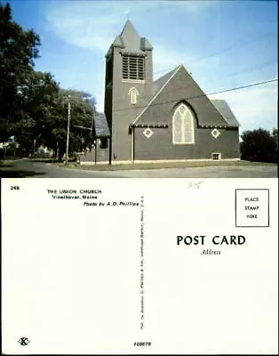 Union Church Vinalhaven Maine ~ Vintage Chrome Postcard 1970s • $1.89