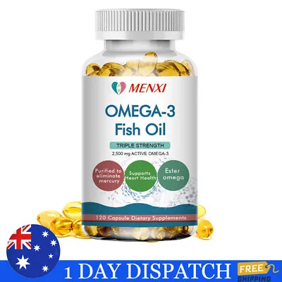 Omega 3 Fish Oil Capsules 2500Mg Odourless 3X Strength For General Wellbeing • $22.99