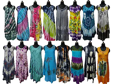 50 Pcs Assorted Bohemian Multi Sundress Tie Dye Casual Hippie Gypsy Long Dress • $911.70