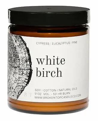 $19.99 • Buy Broken Top - White Birch ~ Pure Soy Wax Vegan Candle ~ 50 Hour Burn Time