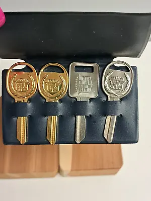 4-Vintage OEM Uncut Gold Plated Cadillac C+D Key Blanks- Model Year 1968 - 1990  • $59