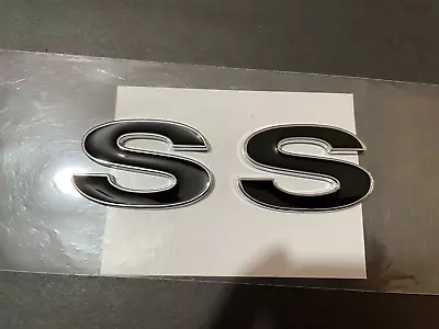 2pc (Pair) SS Fender Emblem For 96-02 Camaro SLP S S Badge Chrome Black • $13.99