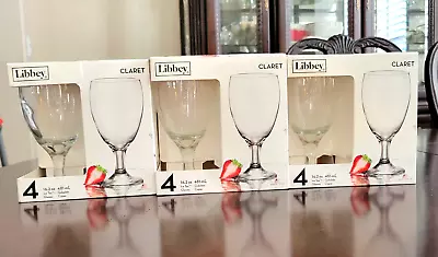 Set Of 12 Libbey Vintage Claret Goblet Iced Tea Glasses NEW IN BOX 16 Oz • $25
