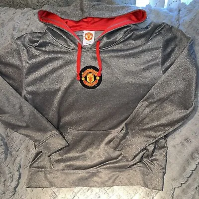 Manchester United Official Merchandise Pull Over Hoodie Mens XL Gray • $35