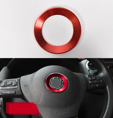 RED Aluminum Alloy Steering Wheel Emblem Ring Trim Fits V W Golf Jetta Passat • $16.90