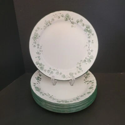 $5.60 • Buy Corelle Corning 10 1/4” Callaway Ivy Dinner Plate White Swirl Green Rim Buy 1+