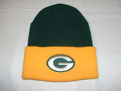 Green Bay Packers Green & Yellow Embroidered Winter Cuff Hat 100% Acrylic • $11.38