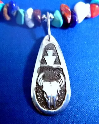 Navajo Sterling Silver PENDANT SIGNED Gibson Gene 19  Nugget Necklace • £33.75