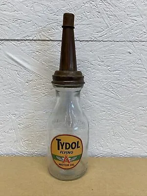 Tydol Flying A Motor Oil Bottle Spout Cap Glass Vintage Style Gas Station • $19.99