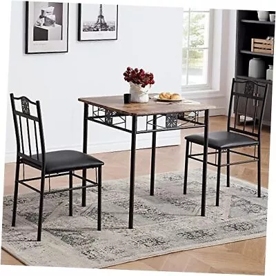  Small Dining Table Set For 2 3 Piece Retro-brown Dining Table Set For 2 • $128.72