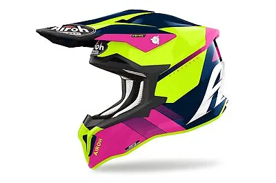 Airoh Helmet 2024 Strycker Blazer Blue Pink Gloss Composite Carbon MX Motocross • $355.54