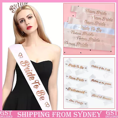 3 Colours Gold Team Bride Hens Party Sash Sashes Night Bachelorette Bridal AUS • $1.04