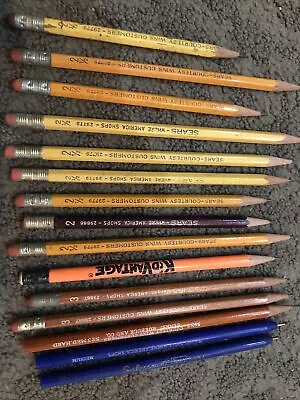 Lot Of 13 Vintage Sears Pencils And 2 Sears Pens - All Sharpened And Used • $18