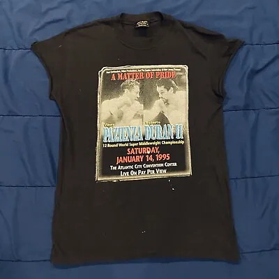 Vintage 1995 Vinny Pazienza Vs. Roberto Duran II Boxing T-Shirt Size Medium • $65