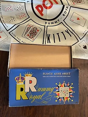 Vintage 1937 Rummy Royal Vinyl Plastic Mat Playing Card Game Sheet Whitman W/Box • $30