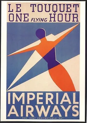 Modern Postcard: Retro Advert- IMPERIAL AIRWAYS: London-Le Touquet DrumahoeDGA10 • £3.25